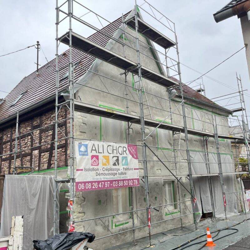Crépissage / jointoiement et peinture à Avolsheim Strasbourg 3