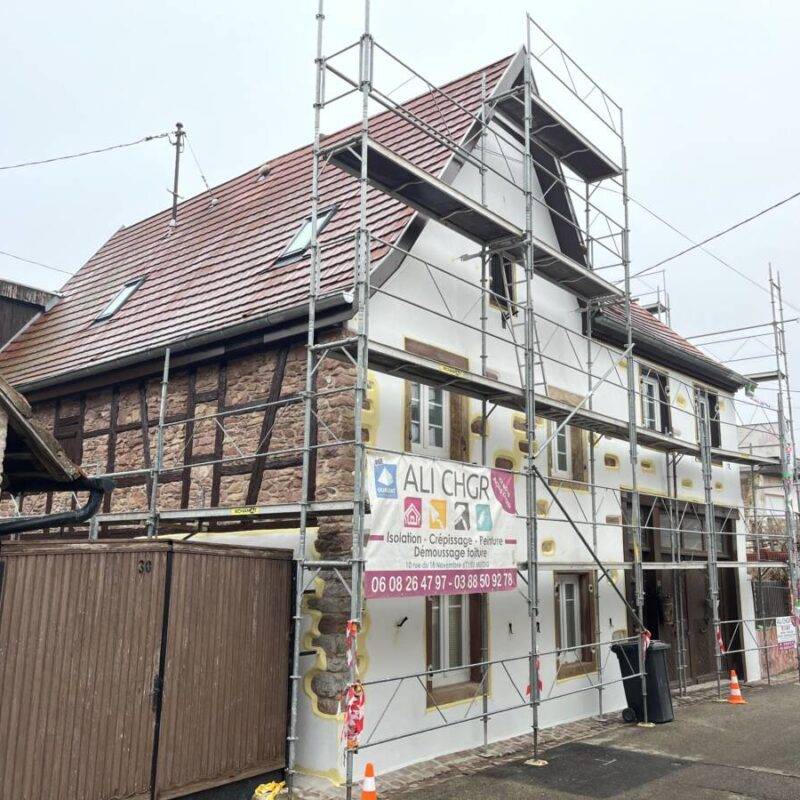 Crépissage / jointoiement et peinture à Avolsheim Sélestat 4